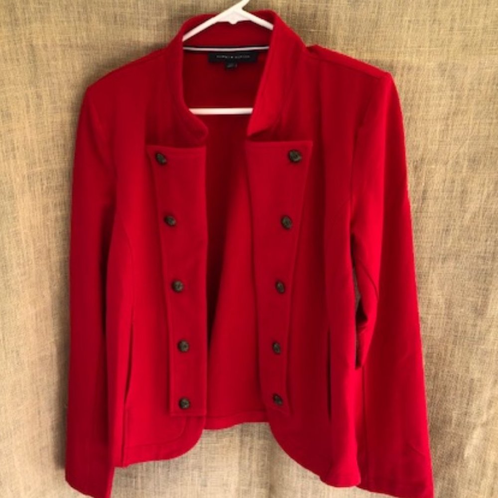 Tommy Hilfiger Red  Military band Jacket Size Large